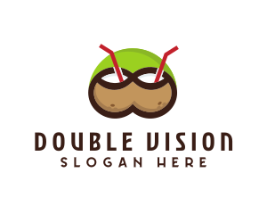 Double Coconut Drinks logo design