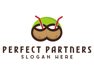 Double Coconut Drinks logo design