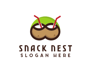 Double Coconut Drinks logo design