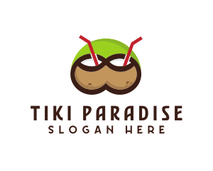 Double Coconut Drinks logo design