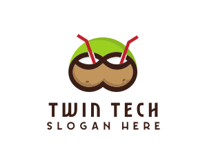 Double Coconut Drinks logo design