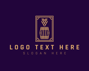 Premium Grape Wine Barrel logo