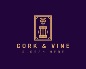 Premium Grape Wine Barrel logo design