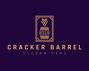 Premium Grape Wine Barrel logo design