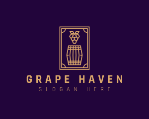 Premium Grape Wine Barrel logo design