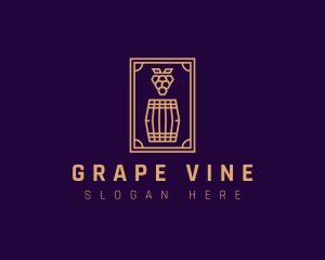 Premium Grape Wine Barrel logo design