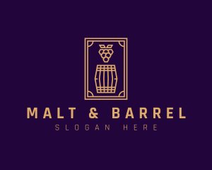 Premium Grape Wine Barrel logo