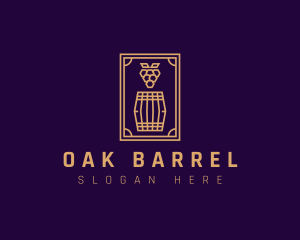 Premium Grape Wine Barrel logo design