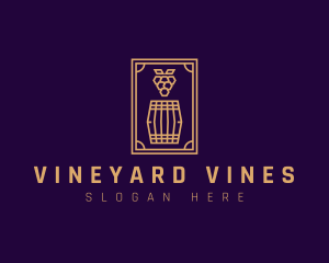 Premium Grape Wine Barrel logo design