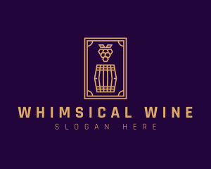 Premium Grape Wine Barrel logo design