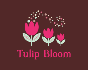 Pink Tulips Florist  logo design