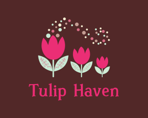 Pink Tulips Florist  logo design