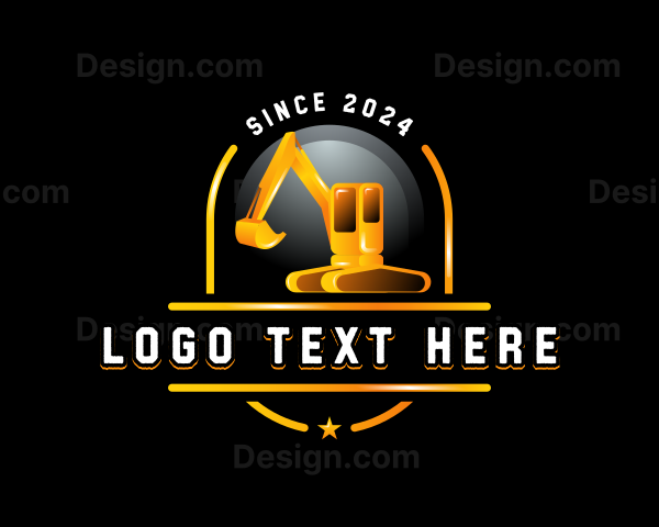 Excavator Construction Builder Logo