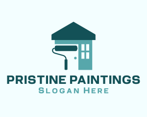 Home Paint Roller Painting logo design