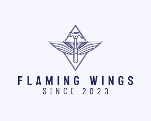 Carpentry Hammer Wings logo design