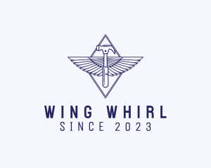 Carpentry Hammer Wings logo design