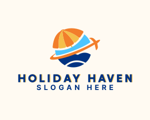 Airplane Holiday Travel logo design