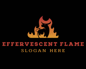 Flaming Cow Grill logo design