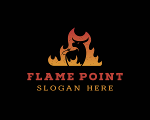 Flaming Cow Grill logo design