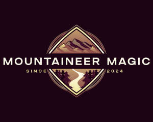 Mountain Trekking Adventure logo design