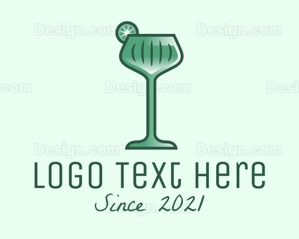 Lime Green Cocktail Drink Logo