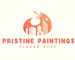 Urban Building Paint Roller logo design