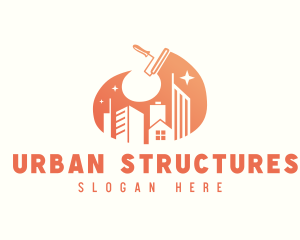 Urban Building Paint Roller logo design