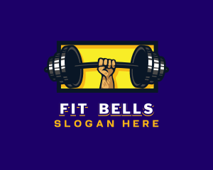 Weightlifting Barbell Fitness logo design