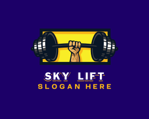 Weightlifting Barbell Fitness logo design