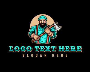 Axe Logger Lumberjack  logo