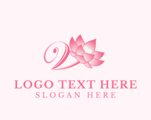 Organic Lotus Letter V logo