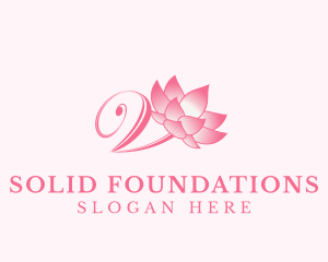 Organic Lotus Letter V logo