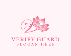 Organic Lotus Letter V logo design