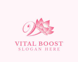 Organic Lotus Letter V logo design