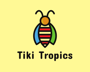 Tropical Bee Insect Bug logo design