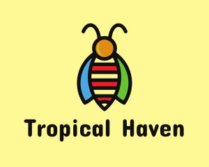 Tropical Bee Insect Bug logo design