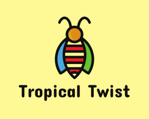 Tropical Bee Insect Bug logo design