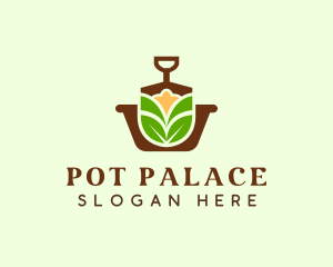 Shovel Pot Plant logo design