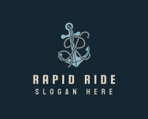 Marine Anchor Rope Letter R logo design