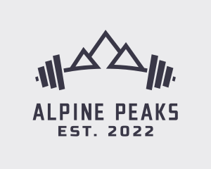 Barbell Mountain Peak logo design