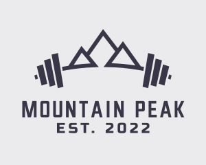 Barbell Mountain Peak logo design