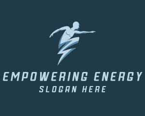 Energy Bolt Human logo design