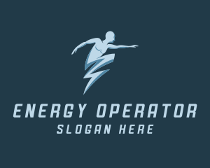 Energy Bolt Human logo design