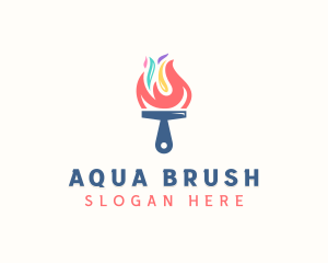 Paintbrush Fire Painter logo design