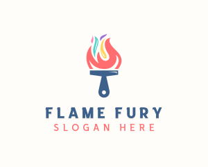 Paintbrush Fire Painter logo design