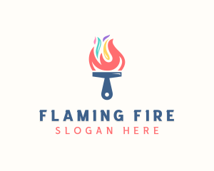 Paintbrush Fire Painter logo design