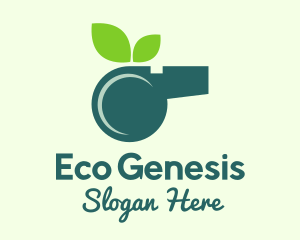 Eco Leaf Whistle  logo design