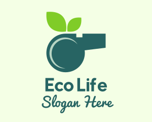 Eco Leaf Whistle  logo design