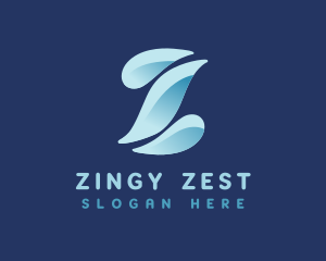 Water Gradient Droplet Letter Z logo design