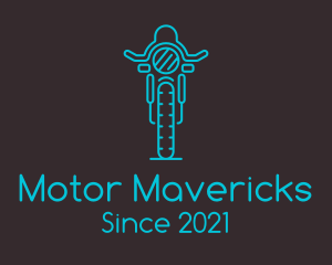 Blue Motorcycle Racer logo design